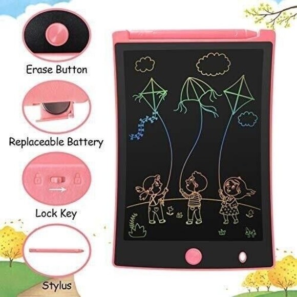 KURATU 2 Pack-8.5 inch Drawing Tablet Pads Reusable LCD Writing Tablet for Kids - Picture 3 of 3